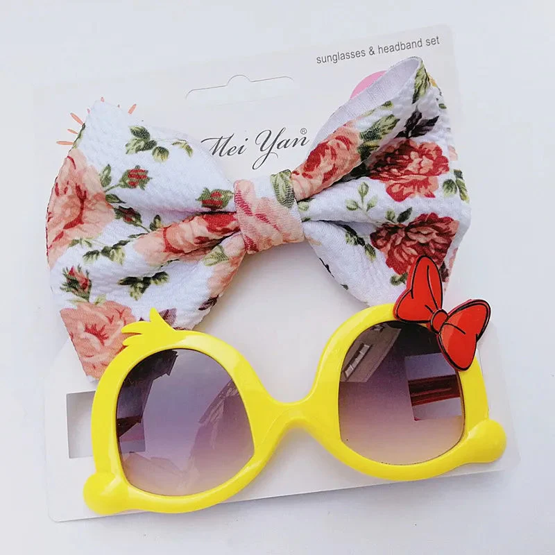 Girls 2 Pcs Headband & Glasses Set Yellow - Sunshine