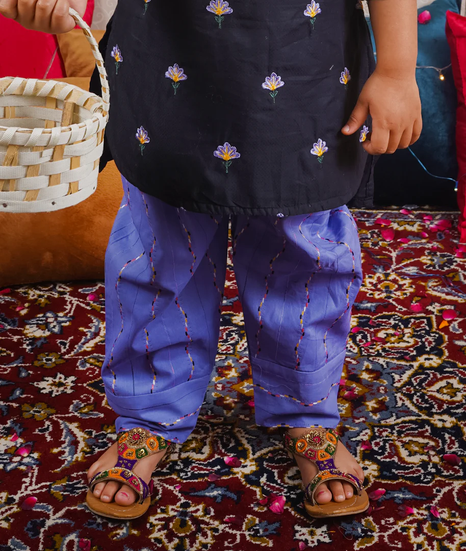 Girls 2Pcs Embroidered Ethnic Dress Set Black - Topse - Image 11