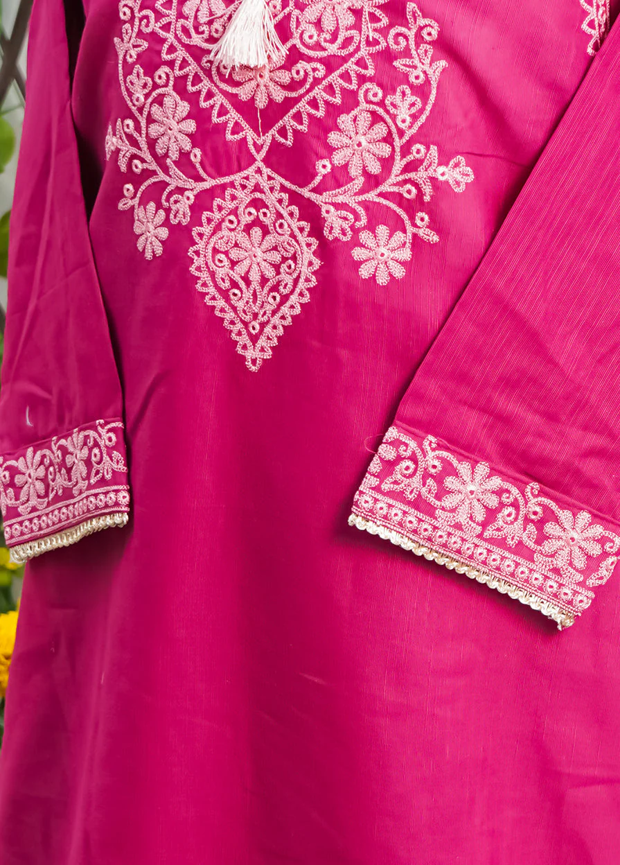 Girls 2Pcs Embroidered Ethnic Dress Set Maroon - Topse - Image 9