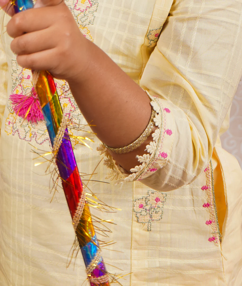 Girls 2Pcs Embroidered Ethnic Dress Set Yellow - Topse - Image 4