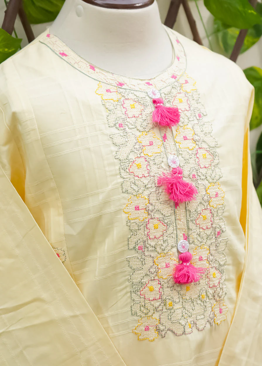 Girls 2Pcs Embroidered Ethnic Dress Set Yellow - Topse - Image 7