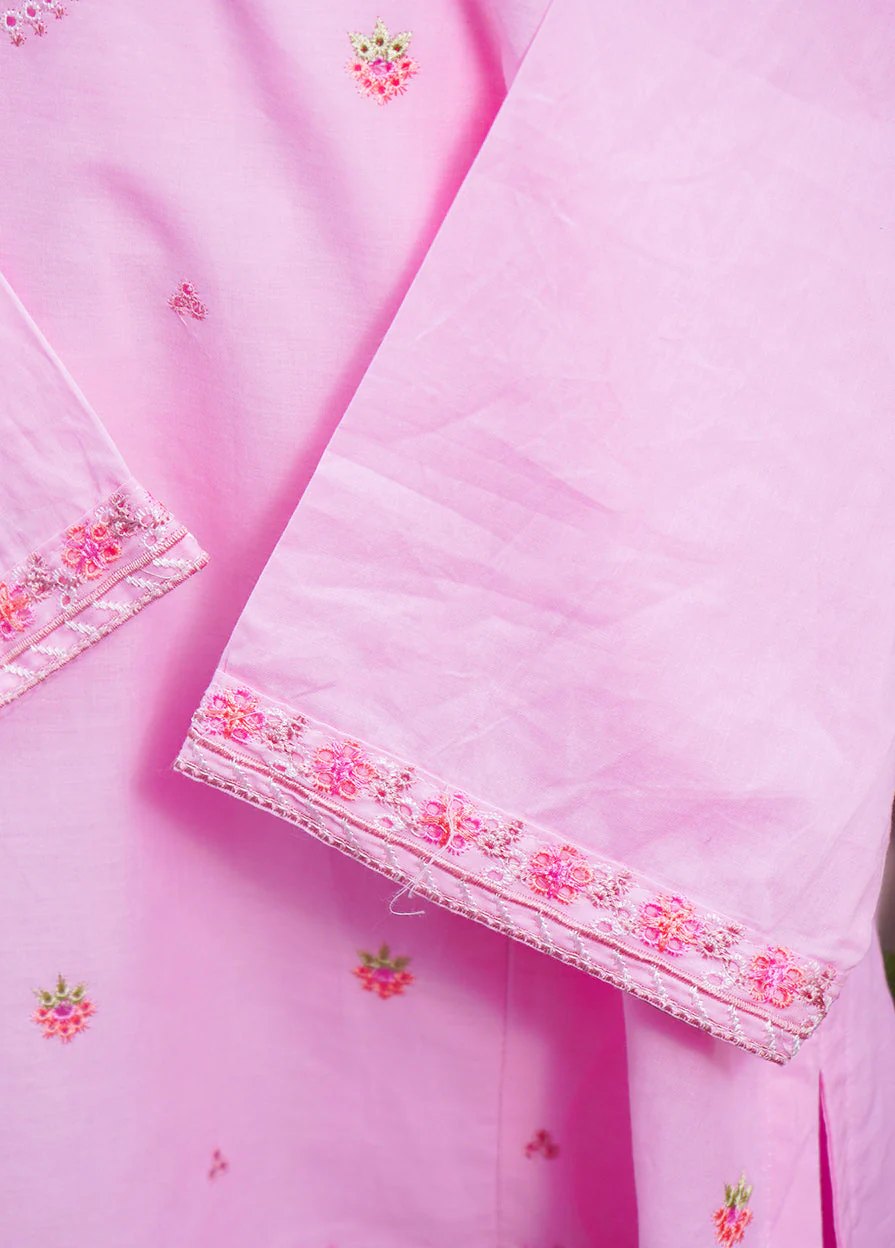 Girls 3Pcs Embroidered Ethnic Dress Set Pink - Topse - Image 8