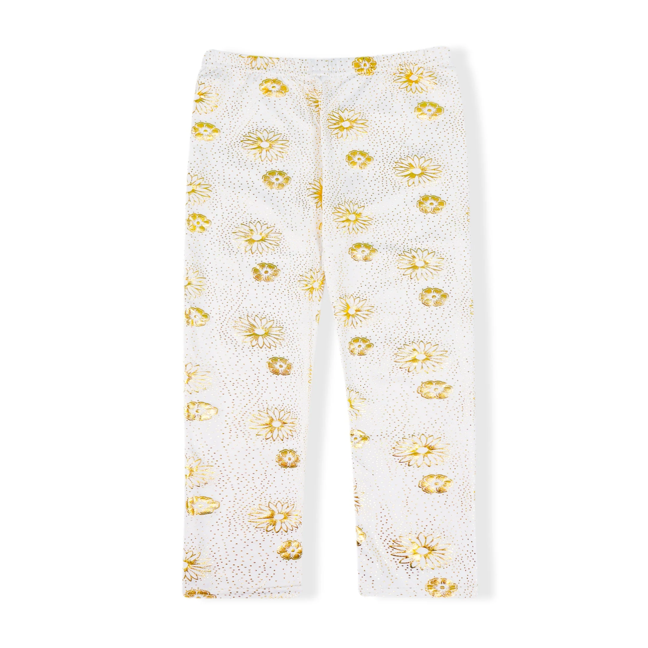 Girls Flexible Tights Floral Golden - Sunshine - Image 2