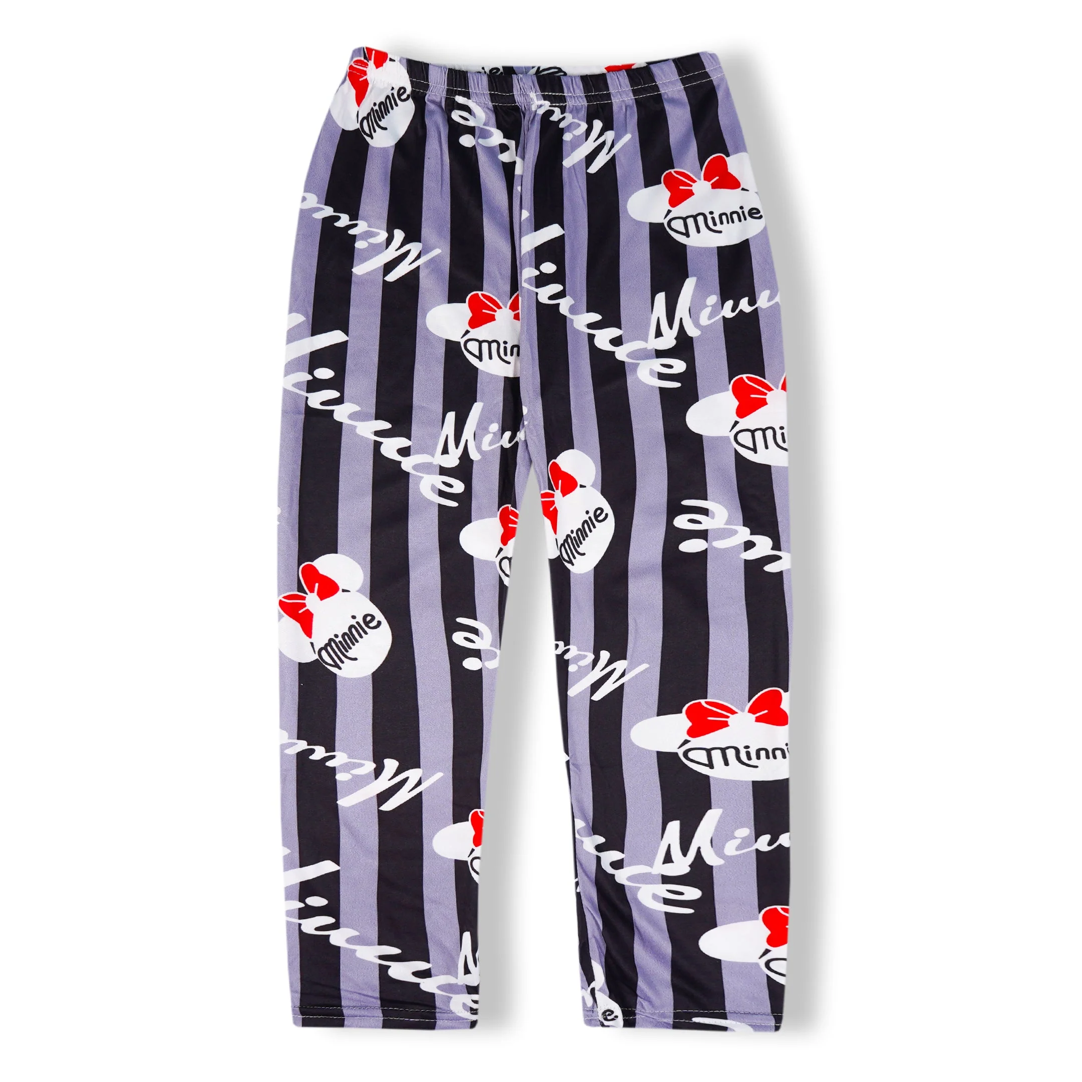 Girls Flexible Tights Minnie Stripes Grey & Black - Sunshine