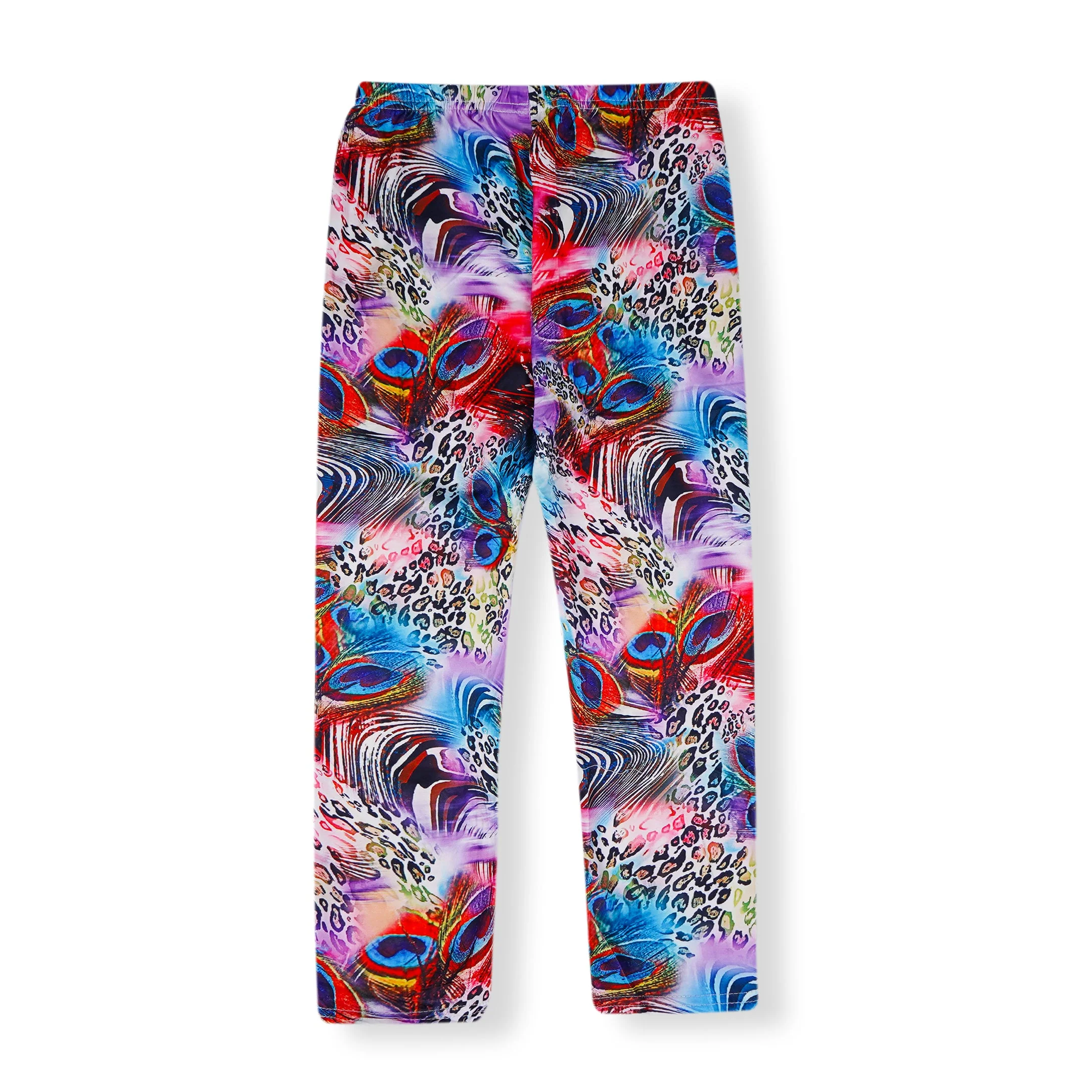 Girls Flexible Tights Peacock Rainbow - Sunshine - Image 2
