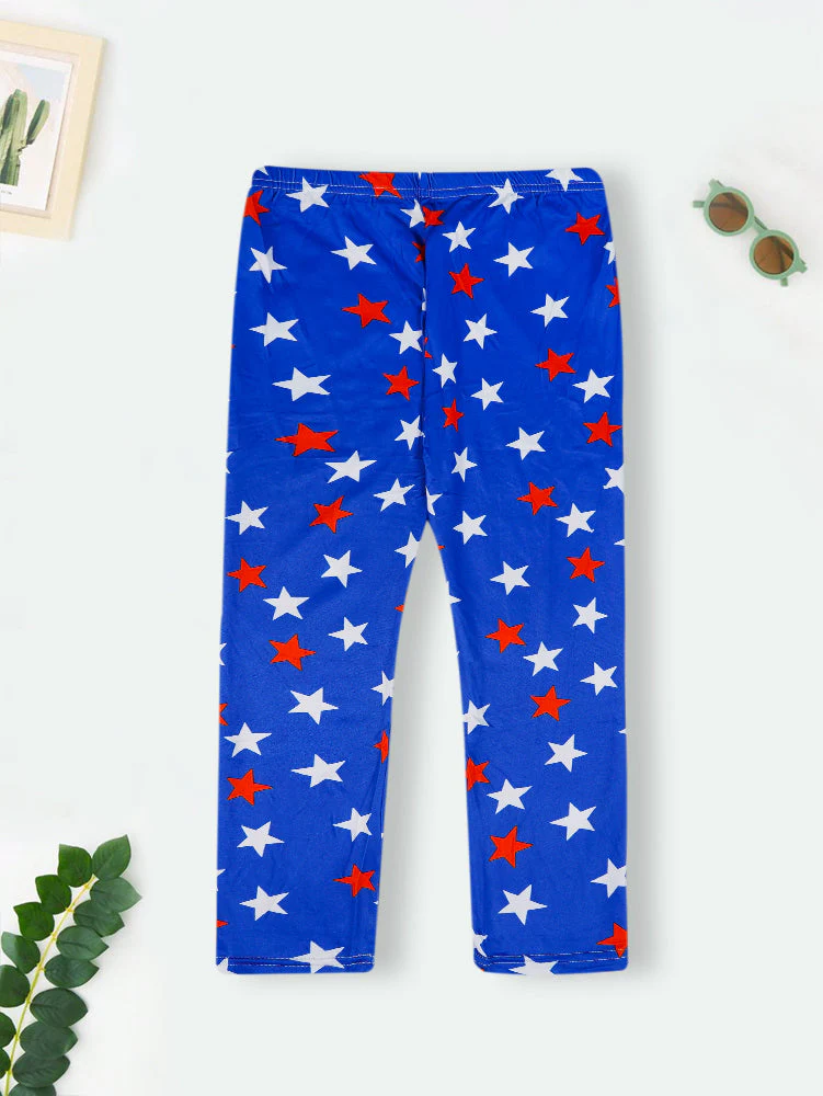 Girls Flexible Tights Stars Royal Blue - Sunshine