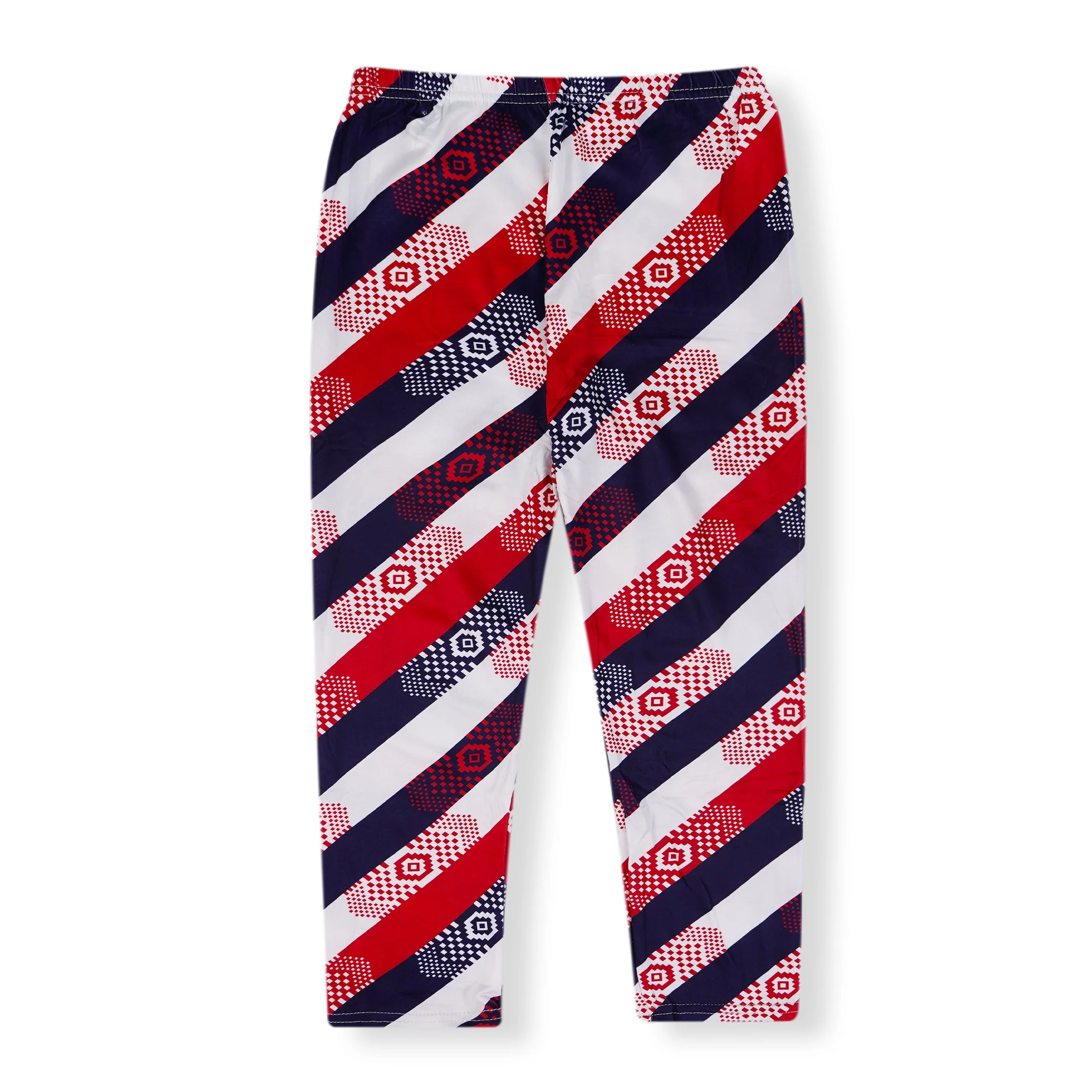 Girls Flexible Tights Stripes Red & Blue - Sunshine - Image 2