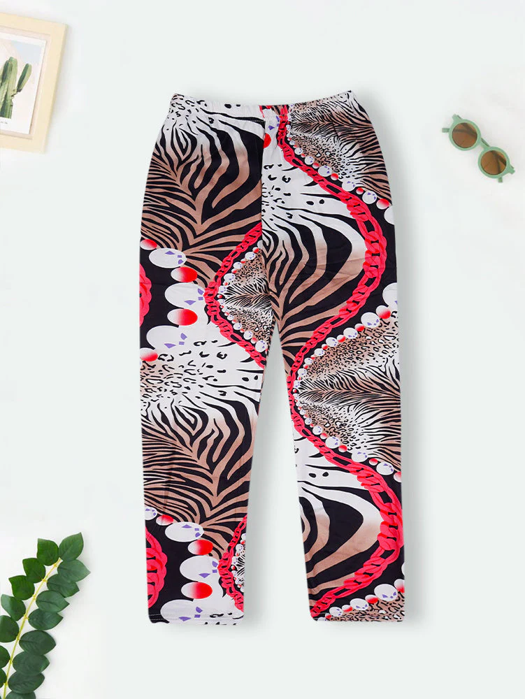 Girls Flexible Tights Zebra Stripes - Sunshine