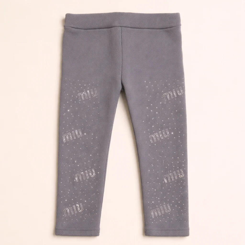 Girls Flexible Velvet Tights Grey - Sunshine