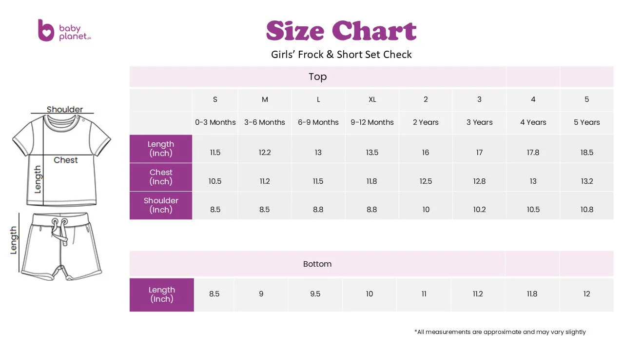 Girls Frock Set Check Pink - Oolaa - Image 3