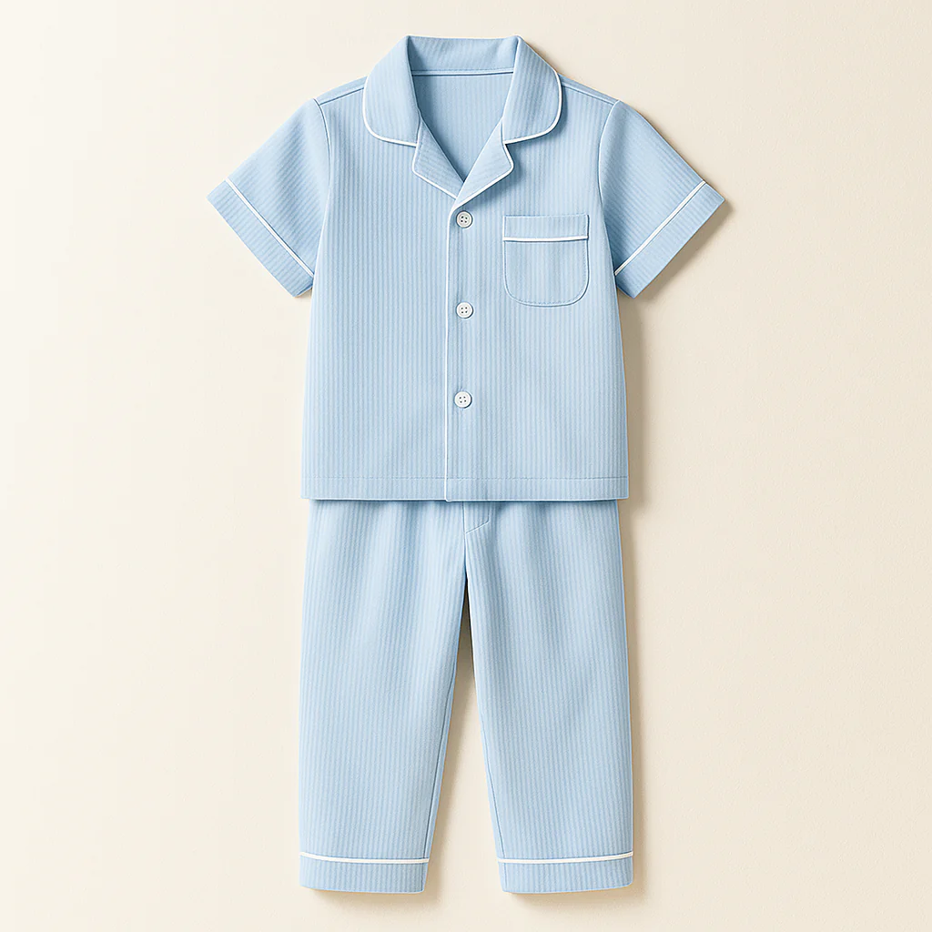 Girls Half-Sleeves Nightwear Pajama Set Blue - Sunshine