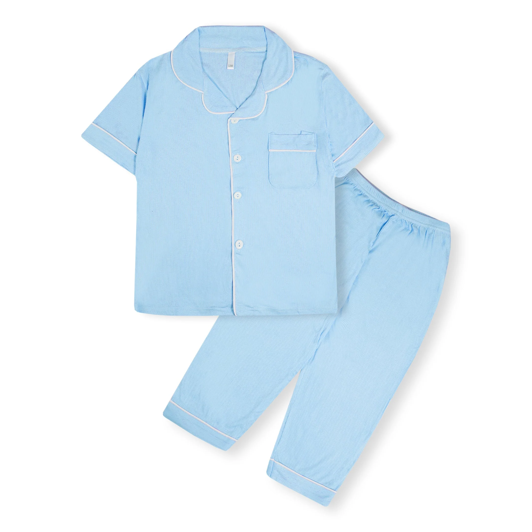 Girls Half-Sleeves Nightwear Pajama Set Blue - Sunshine - Image 5