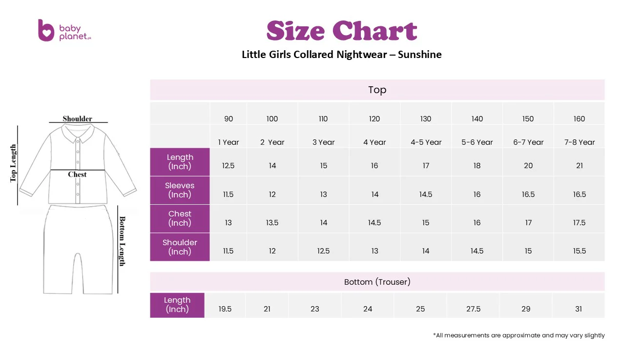 Girls Half-Sleeves Nightwear Pajama Set Blue - Sunshine - Image 8