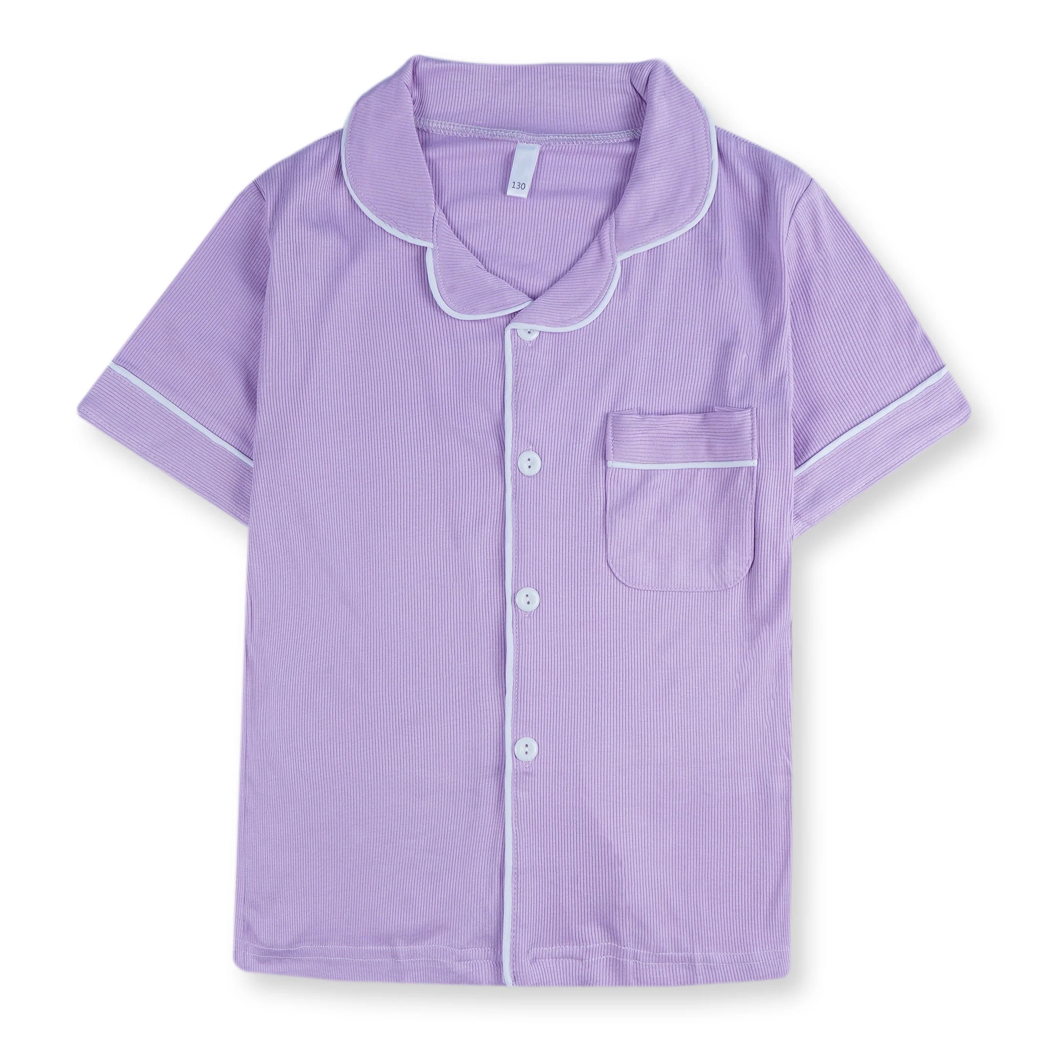 Girls Half-Sleeves Nightwear Pajama Set Purple - Sunshine - Image 5