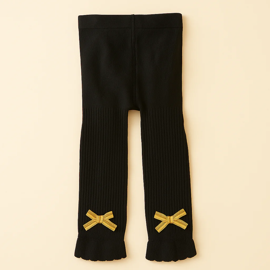 Girls Leggings Bow Black - Sunshine