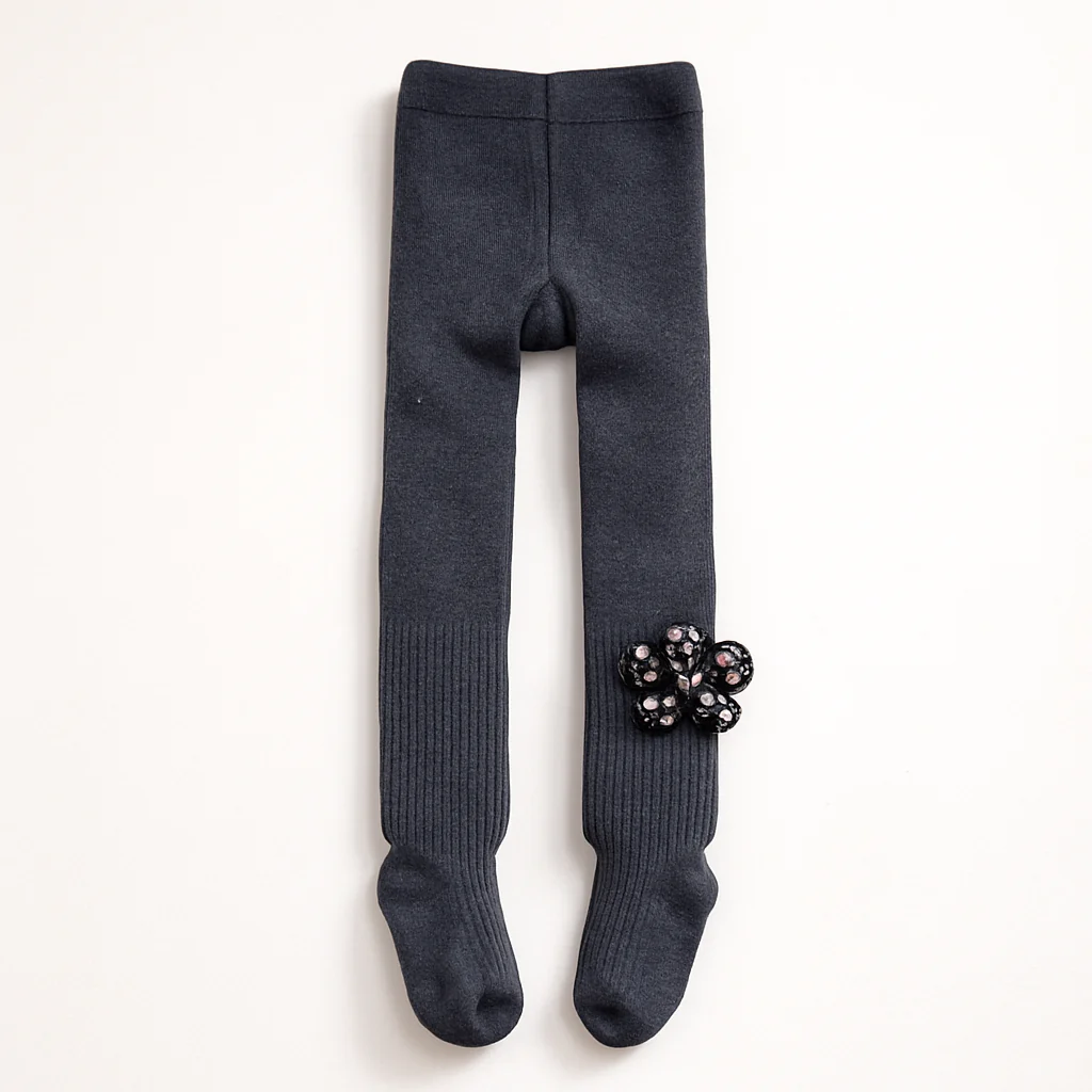 Girls Leggings Bow Dark Grey - Sunshine