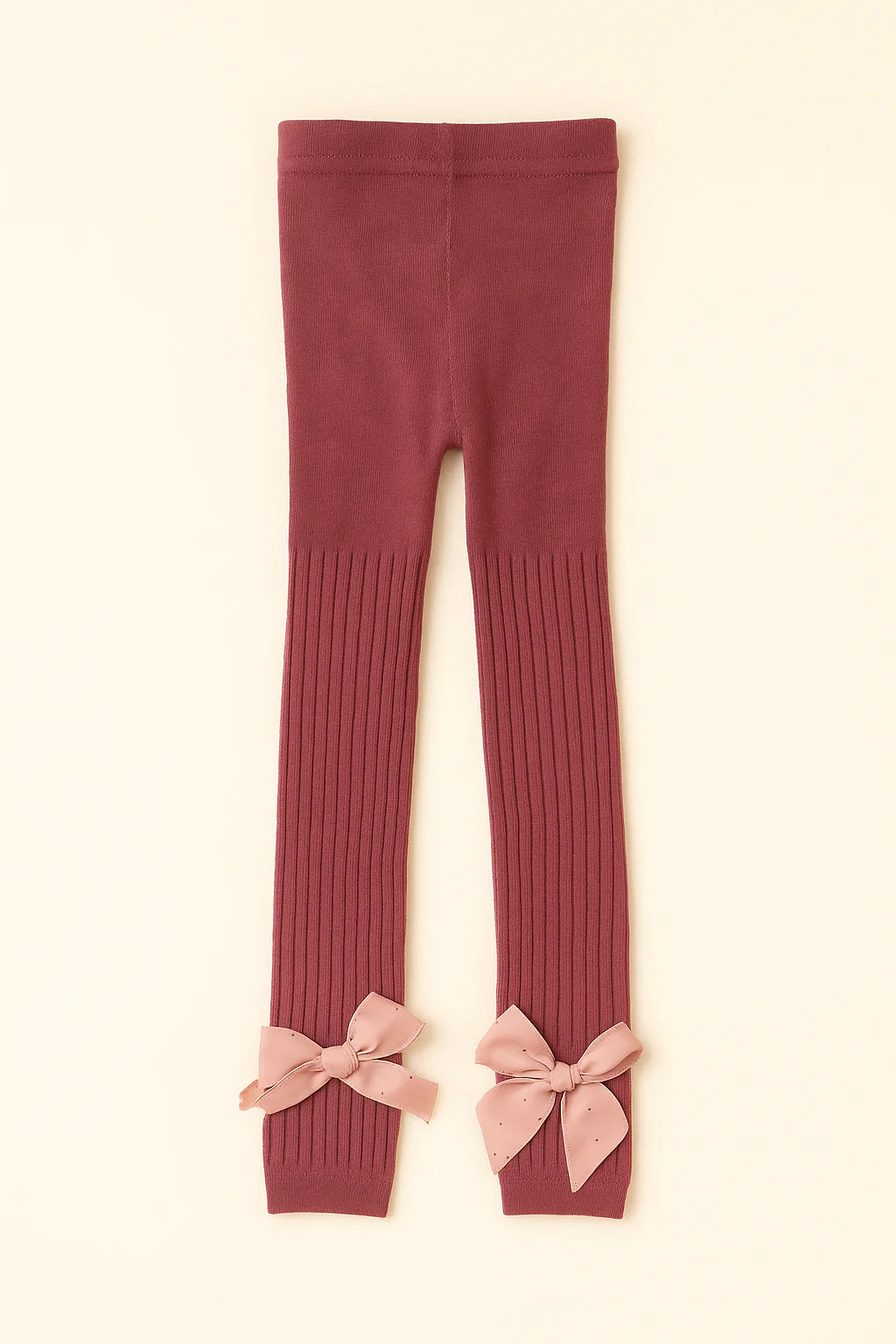 Girls Leggings Bow Dark Peach - Sunshine