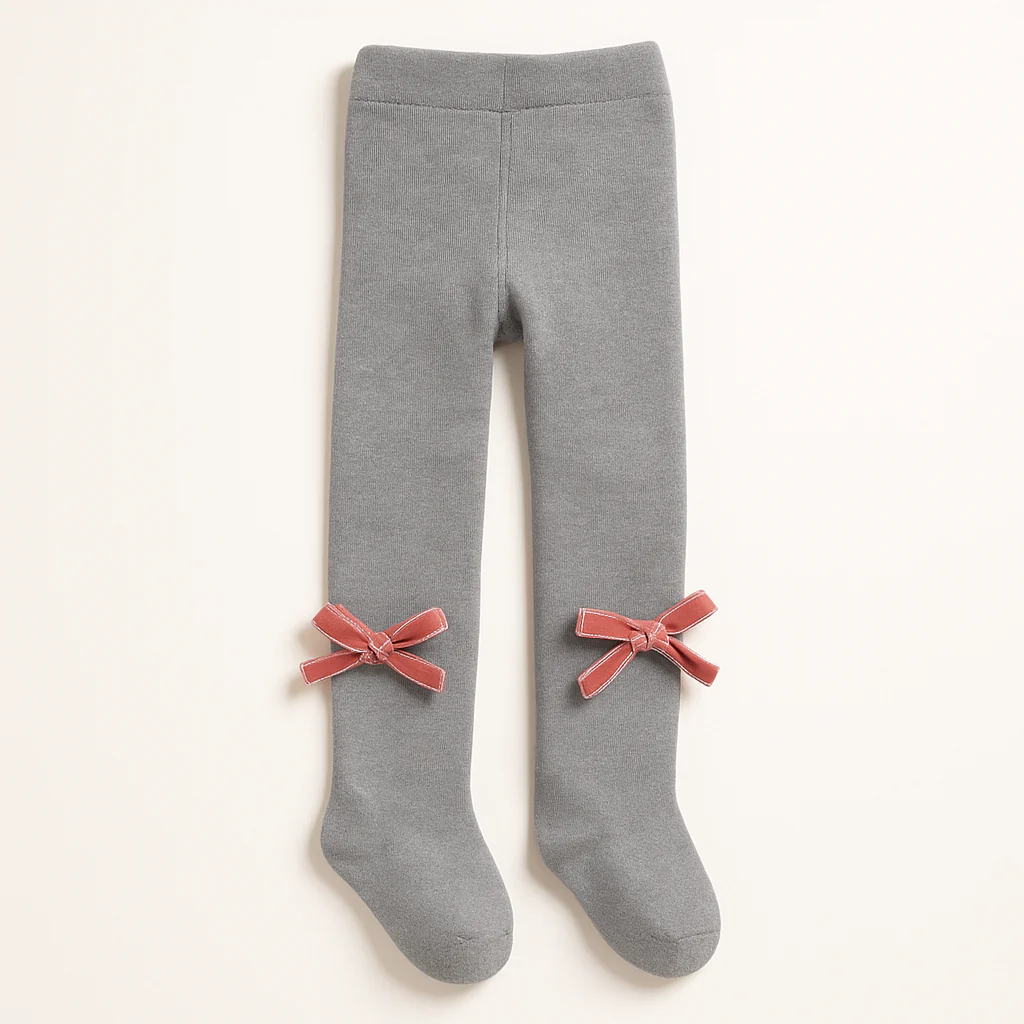 Girls Leggings Bow Grey - Sunshine