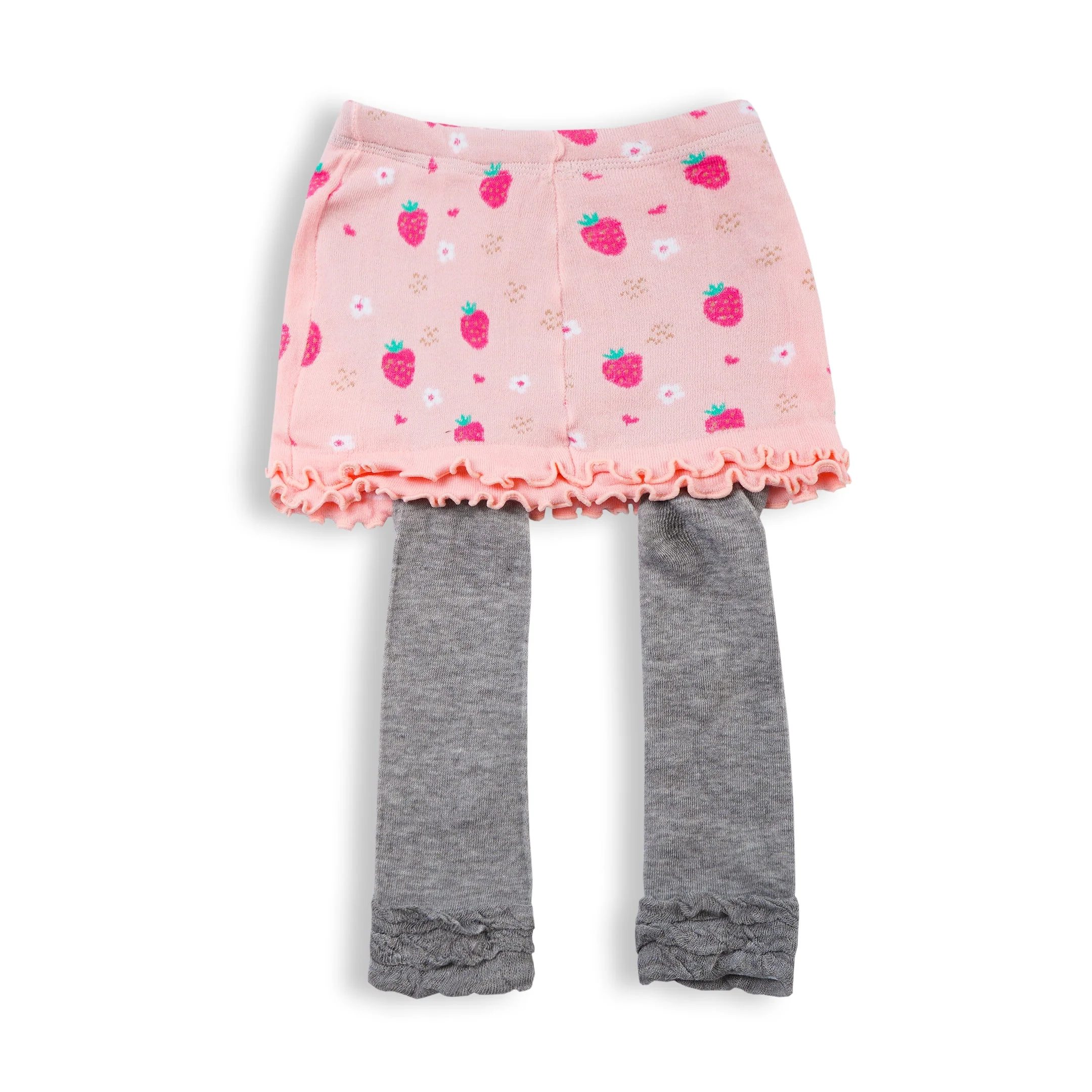 Girls Leggings Grey & Peach (6-12 Months) - Sunshine