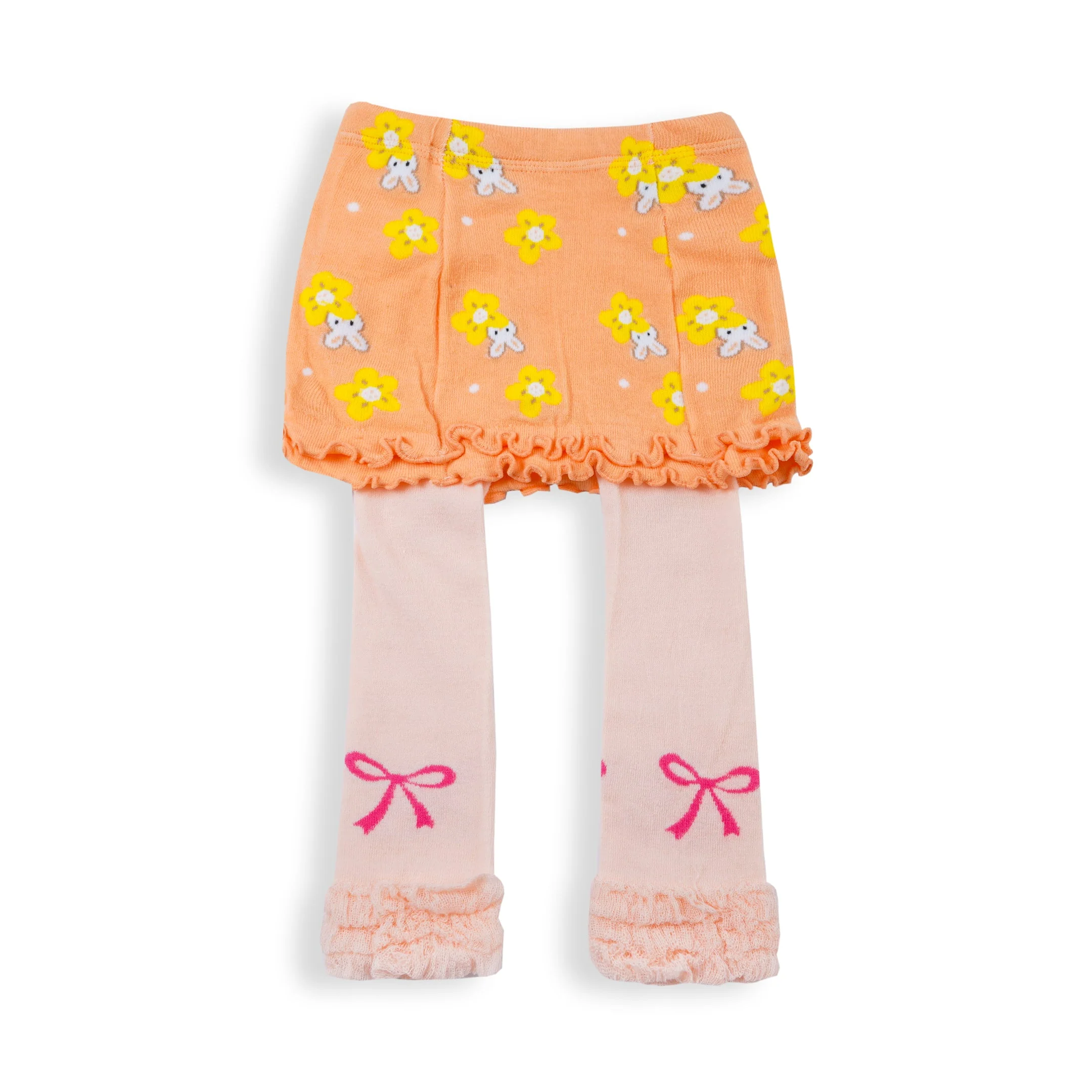 Girls Leggings Orange & Peach (6-12 Months) - Sunshine