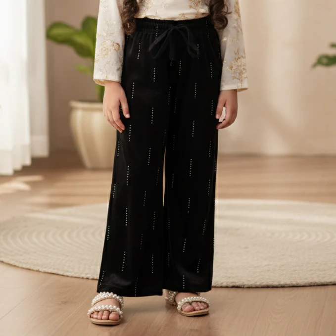 Girls Pajama Stripes Dot Black - Sunshine - Image 2