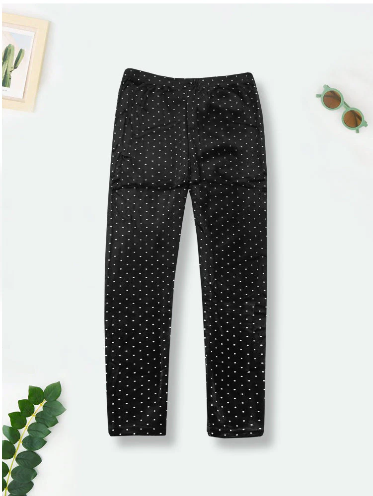 Girls Polyester Tights Polka Dots Black - Sunshine
