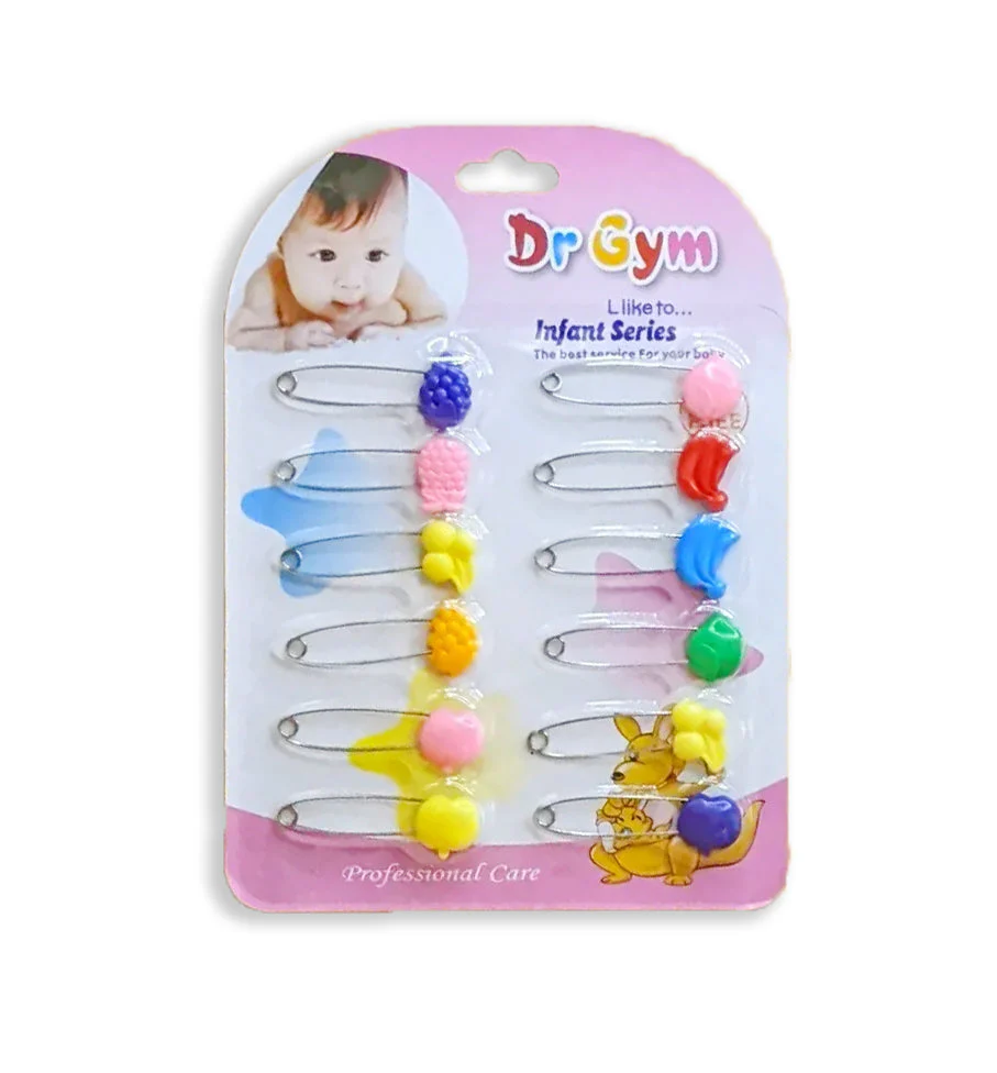 Girls Safety Pins Pack Of 12 Multicolor - Sunshine