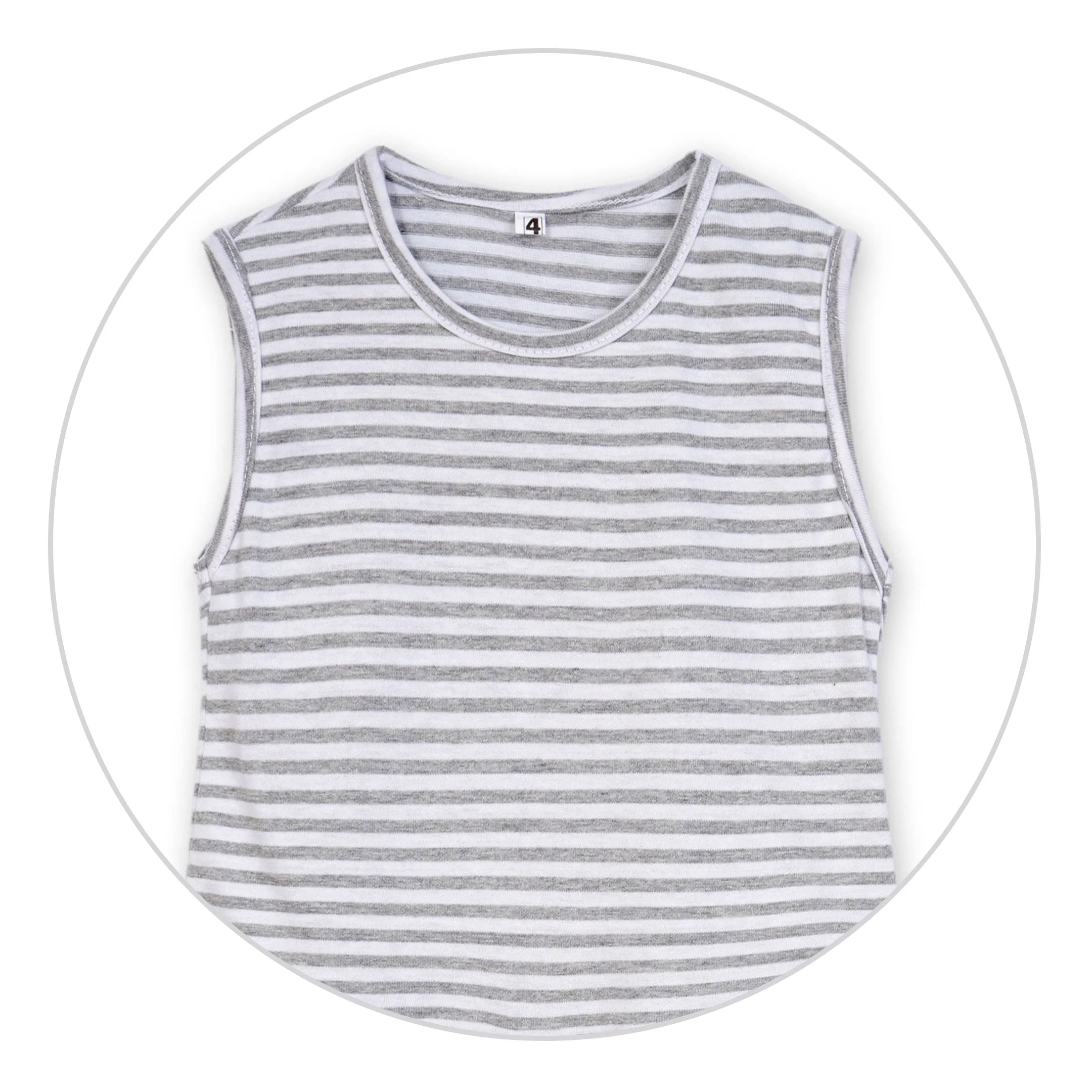 Girls Sleeveless Frock Stripes Grey - Mini Charm - Image 5