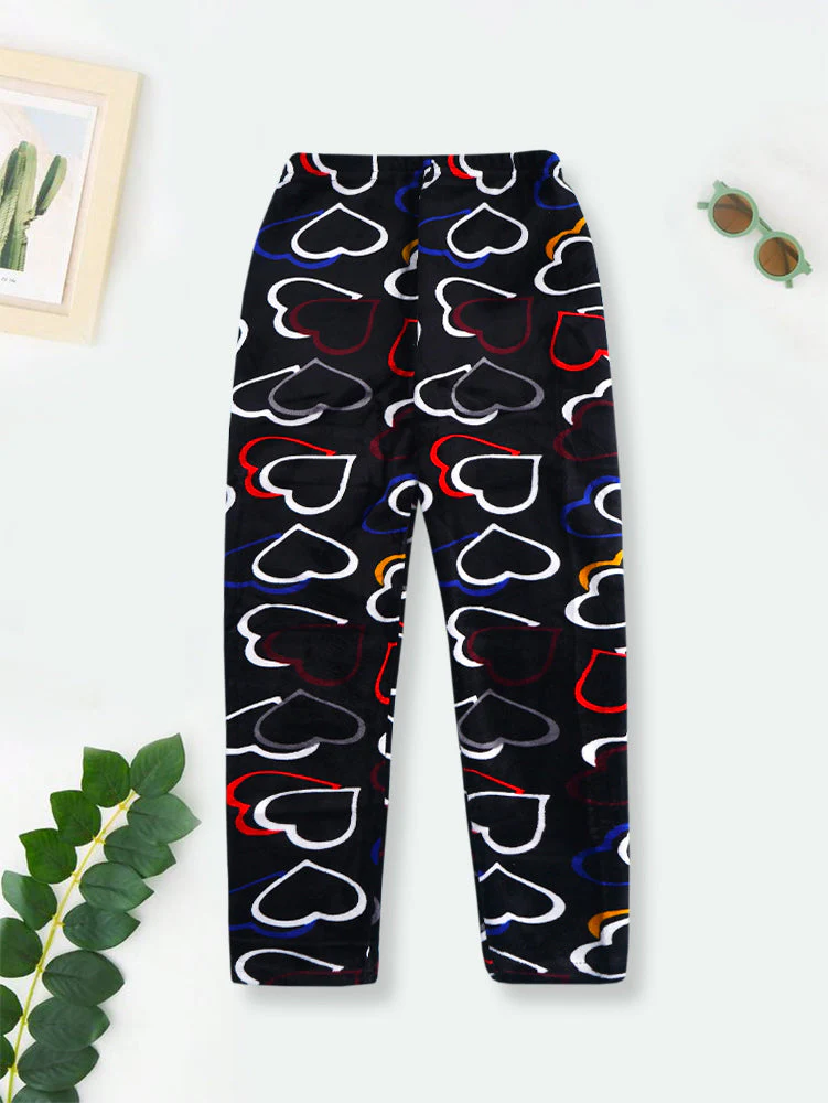 Girls Tights Multicolor Hearts Black - Sunshine