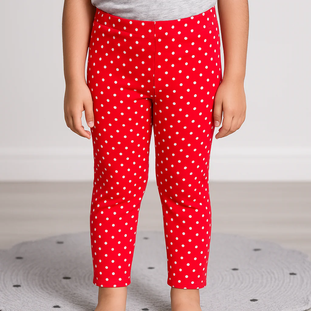 Girls Tights Polka Dots Red - Sunshine - Image 2