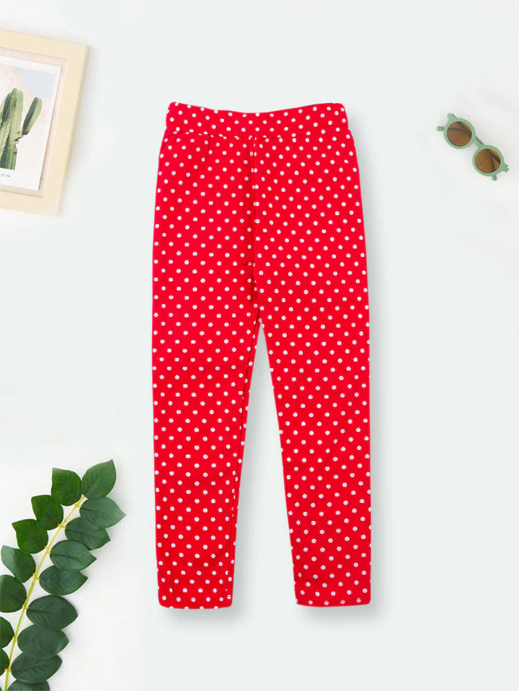 Girls Tights Polka Dots Red - Sunshine - Image 4