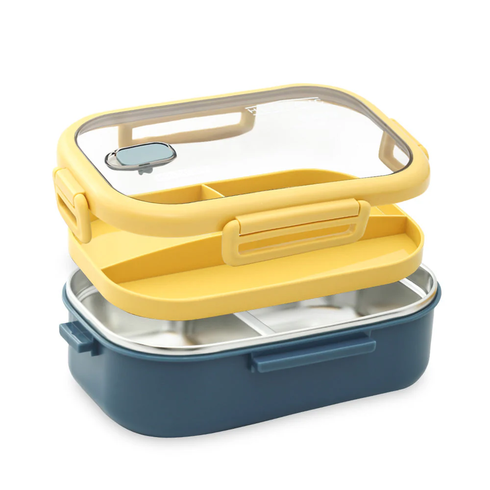 Homeatic Stainless Steel Lunch Box W/Spoon & Fork Blue - Image 2