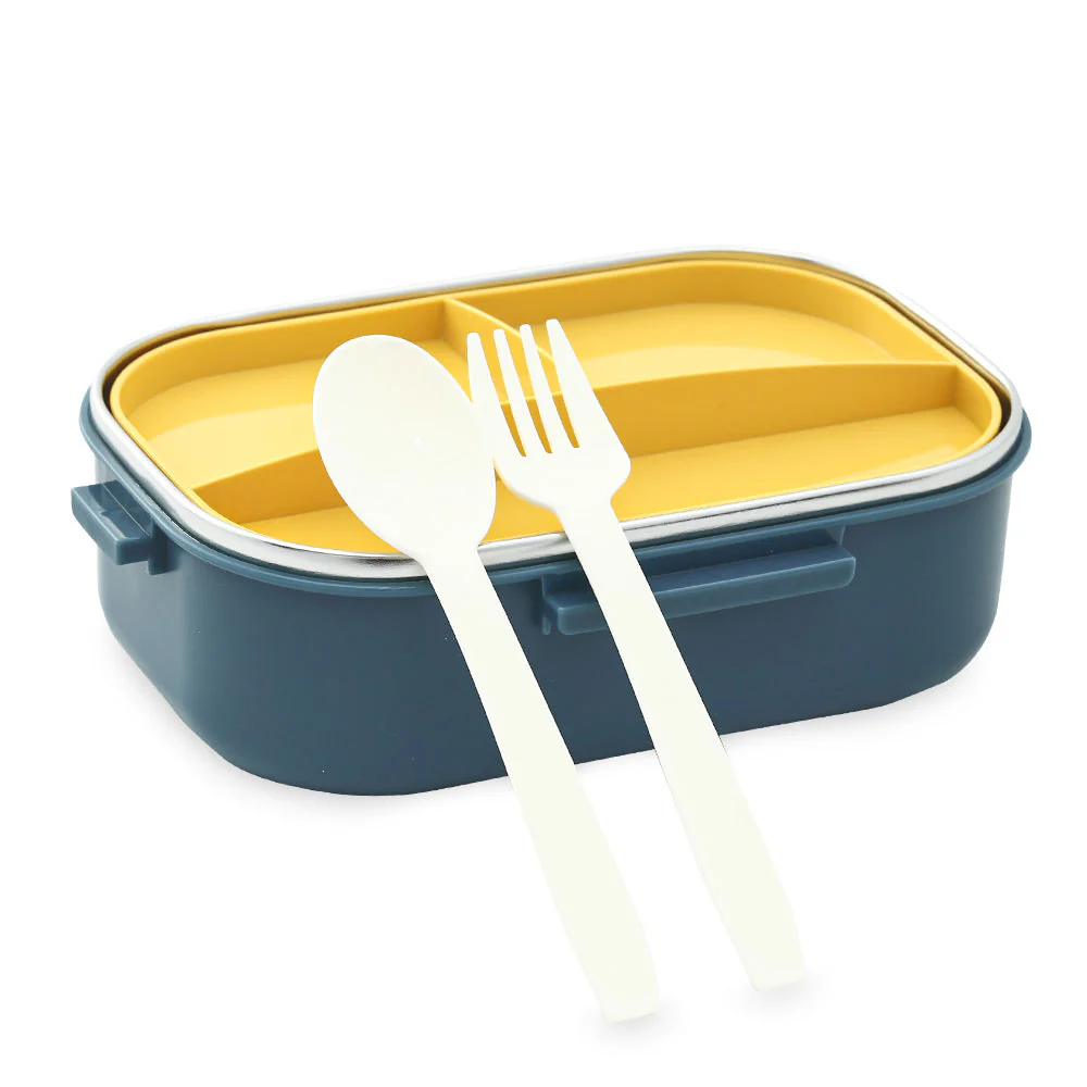 Homeatic Stainless Steel Lunch Box W/Spoon & Fork Blue - Image 5