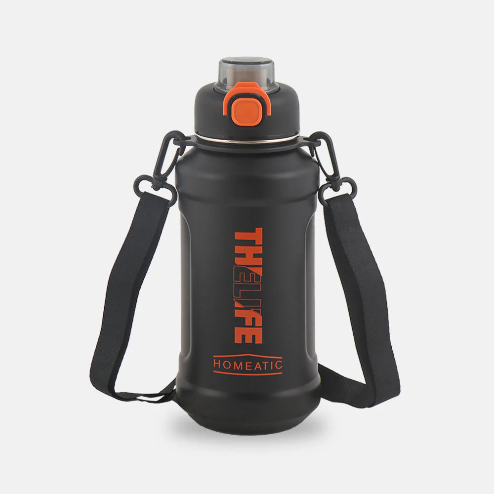Homeatic Steel Water Bottle 1000 Ml Black - Image 2