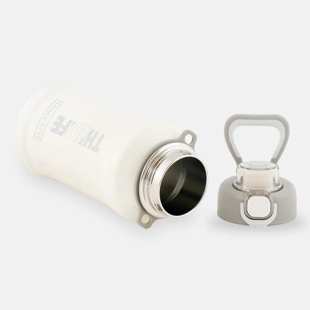 Homeatic Steel Water Bottle 1000 Ml White - Image 5