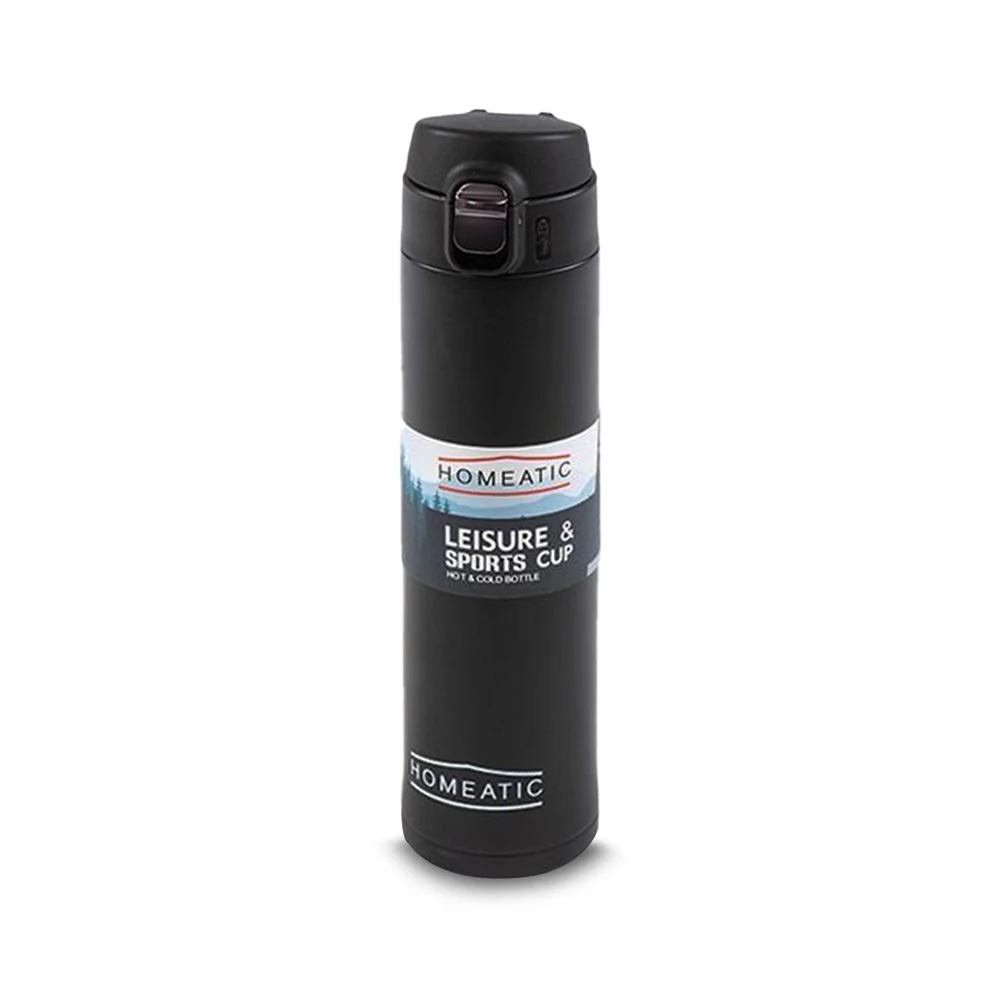 Homeatic Steel Water Bottle 500 Ml Black