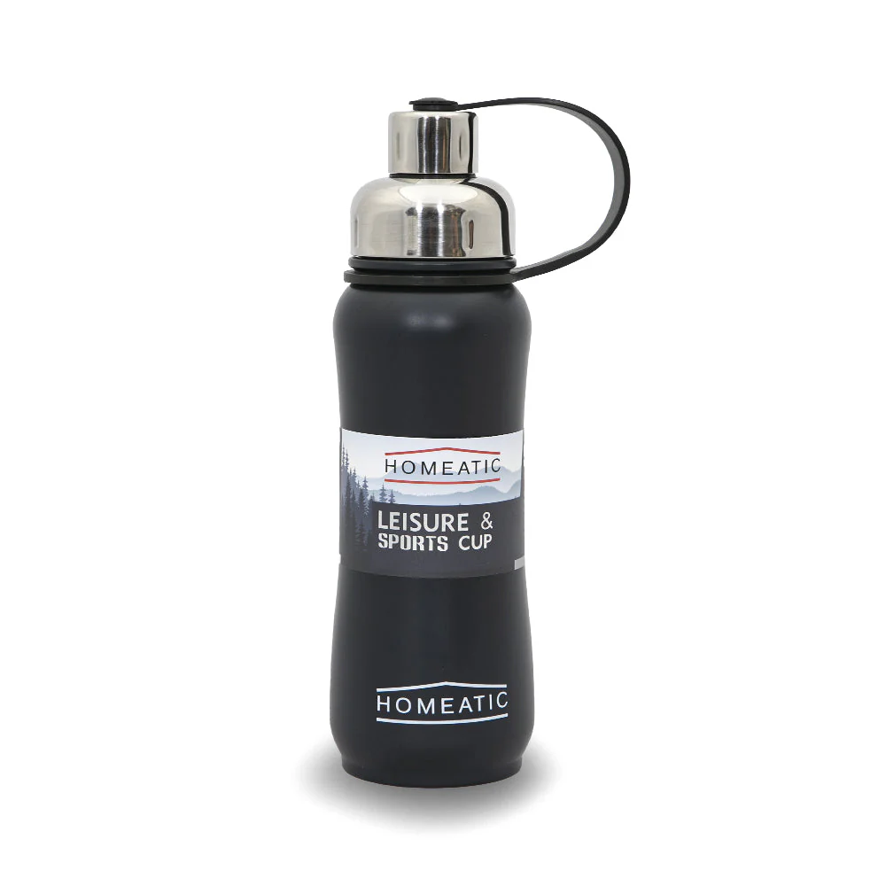 Homeatic Steel Water Bottle 500 Ml Black