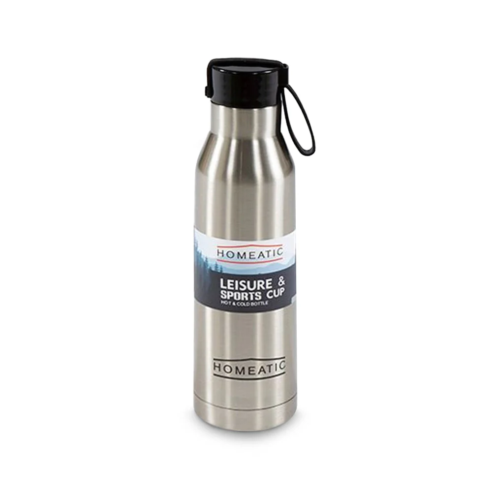 Homeatic Steel Water Bottle 500 Ml Silver