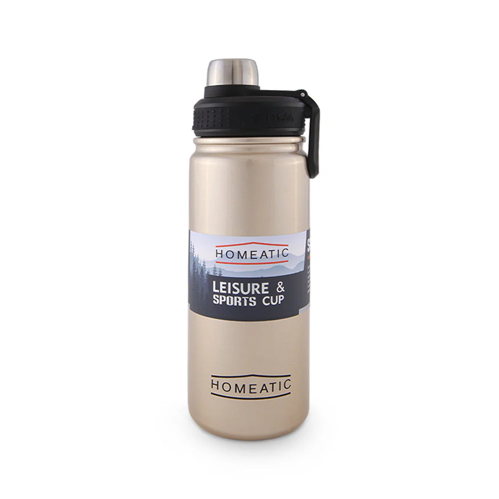 Homeatic Steel Water Bottle 650 Ml Gold