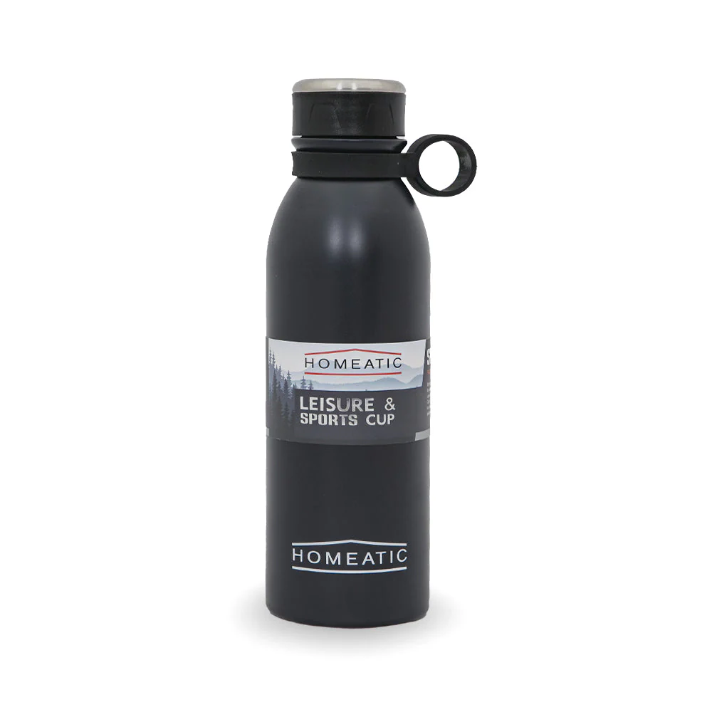 Homeatic Steel Water Bottle 750 Ml Black