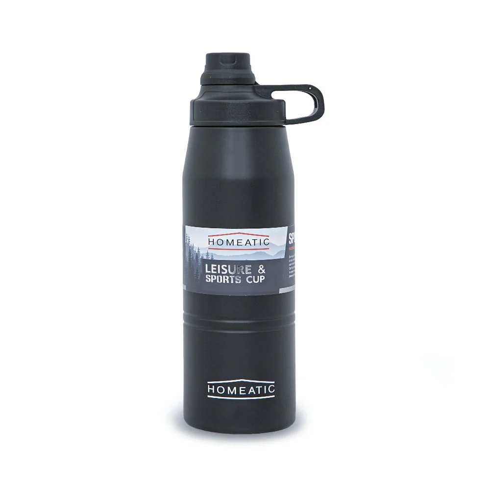 Homeatic Steel Water Bottle 900 Ml Black
