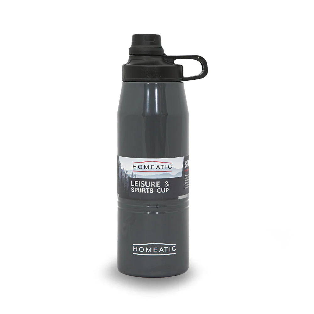 Homeatic Steel Water Bottle 900 Ml Grey