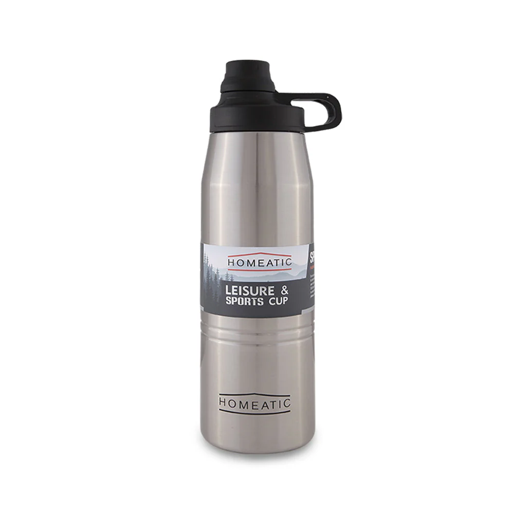 Homeatic Steel Water Bottle 900 Ml Silver