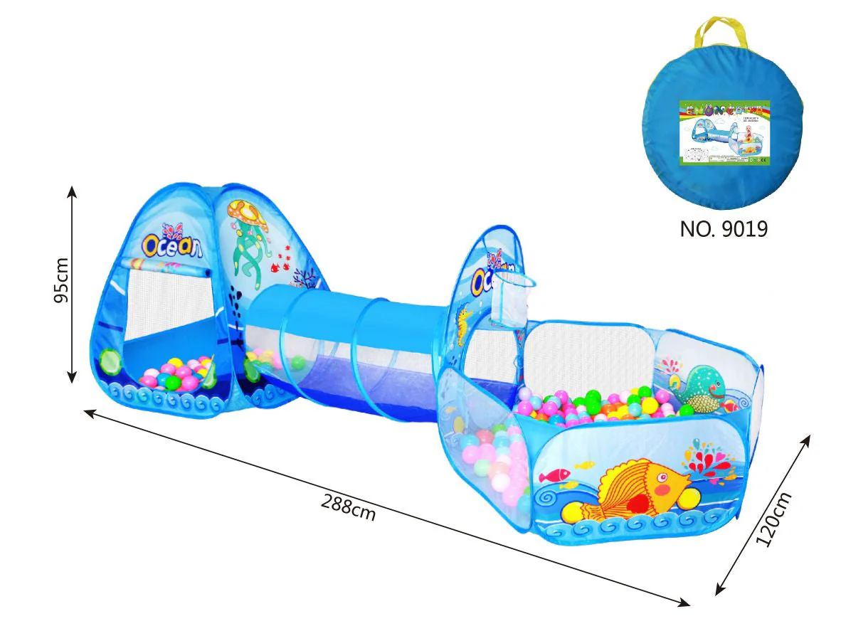 Infantes 3Pc Ball Pit For Toddlers With Kids Play Tent Baby Tunnel - Image 8