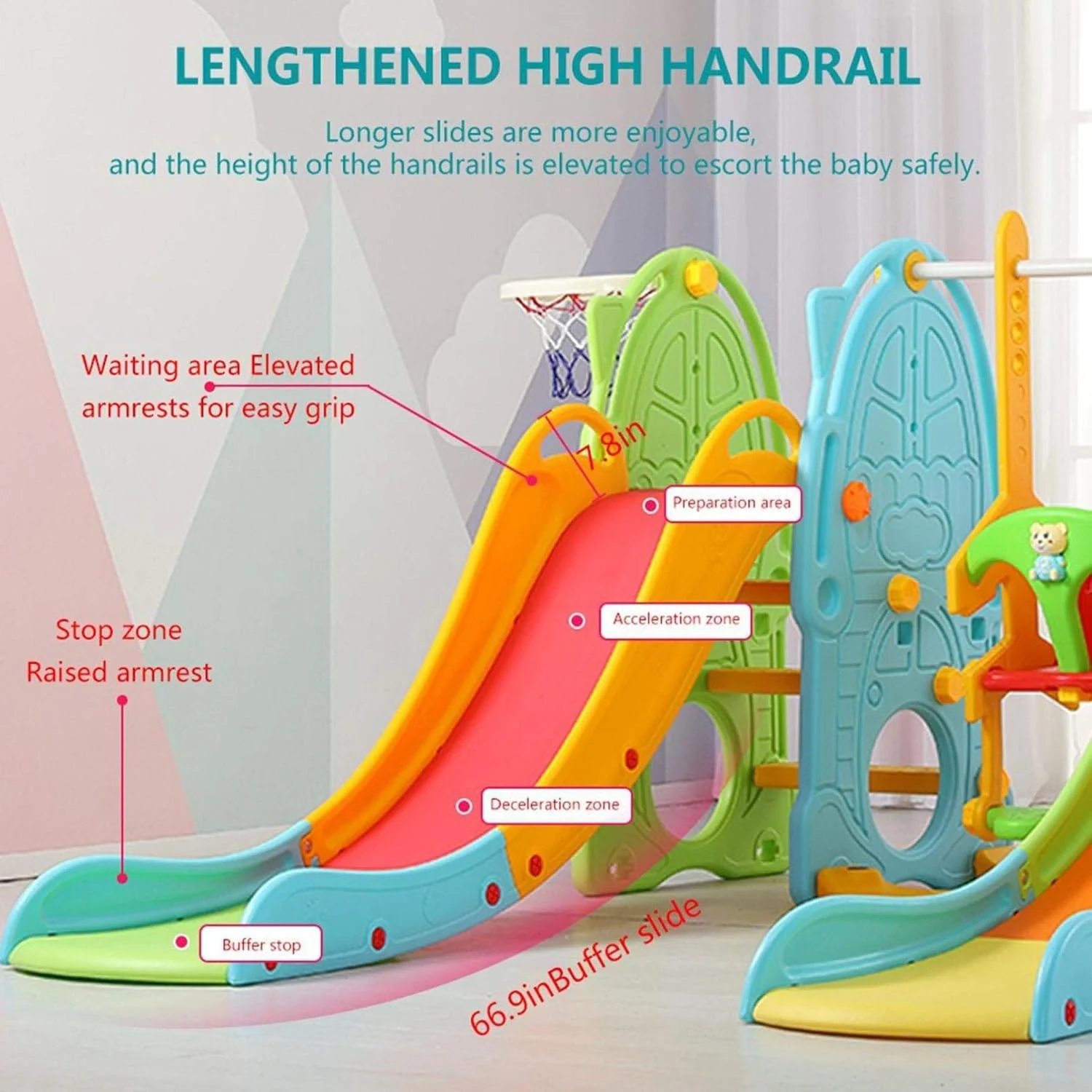 Infantes Baby Slide & Swing Set Multicolor - Image 3