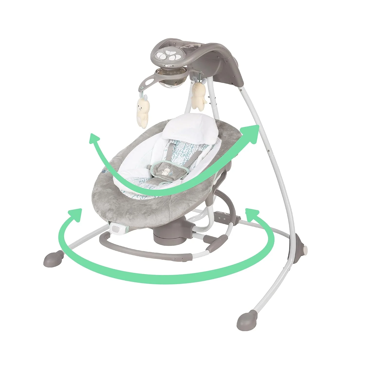 Ingenuity InLighten 2-in-1 Baby Swing & Rocker - Spruce - Image 4