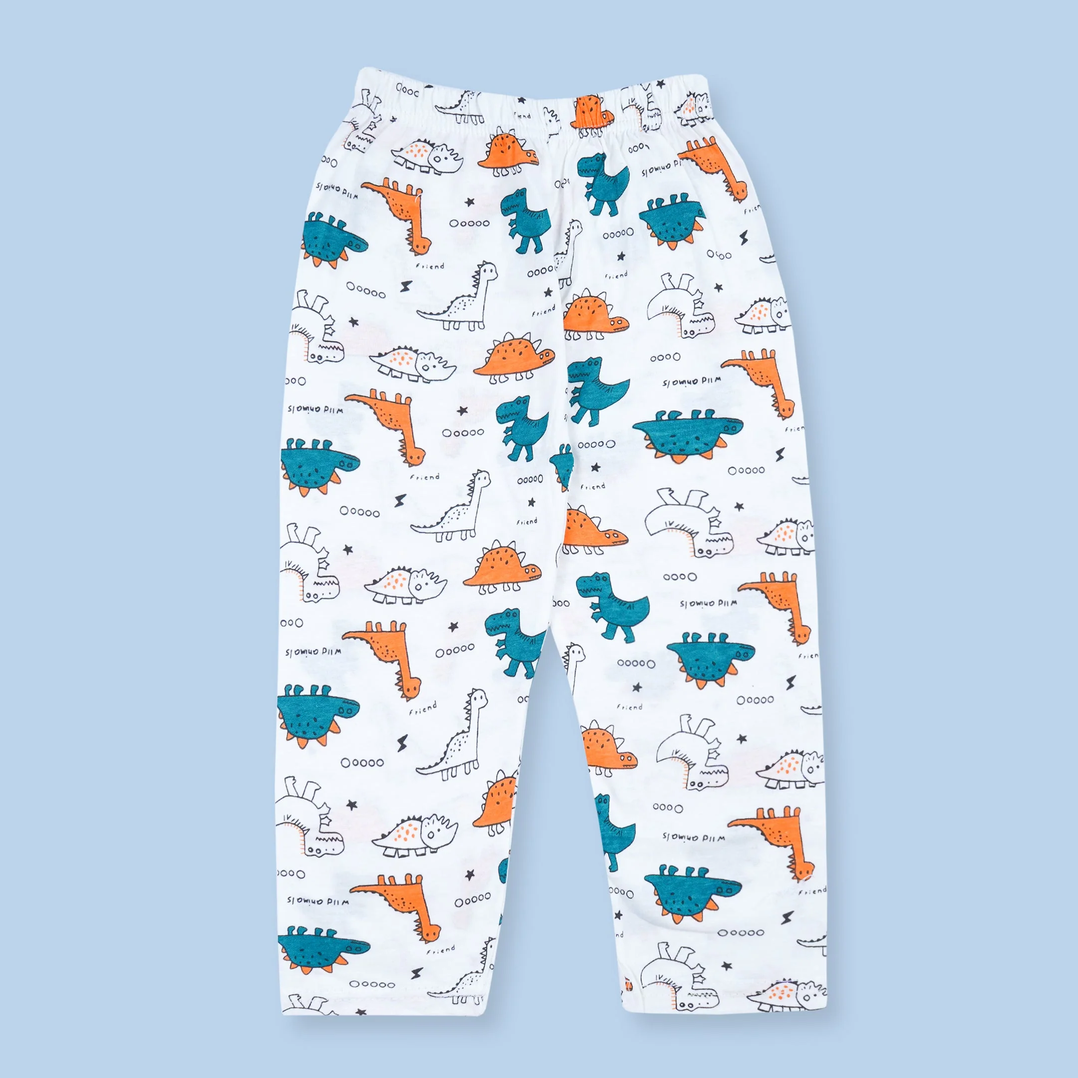 Kids Cotton Full-Sleeves Pajama Set Dino White - Mini Charm - Image 9