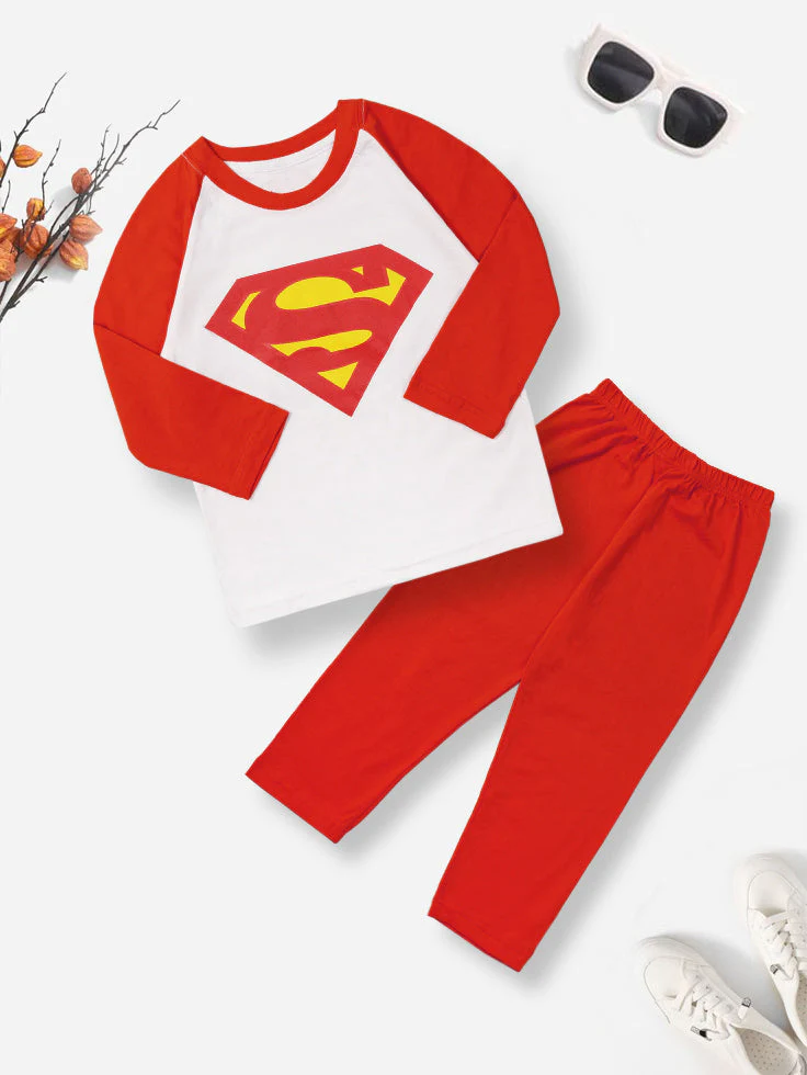 Kids Cotton Full-Sleeves Pajama Set Superman Red - Mini Charm - Image 6