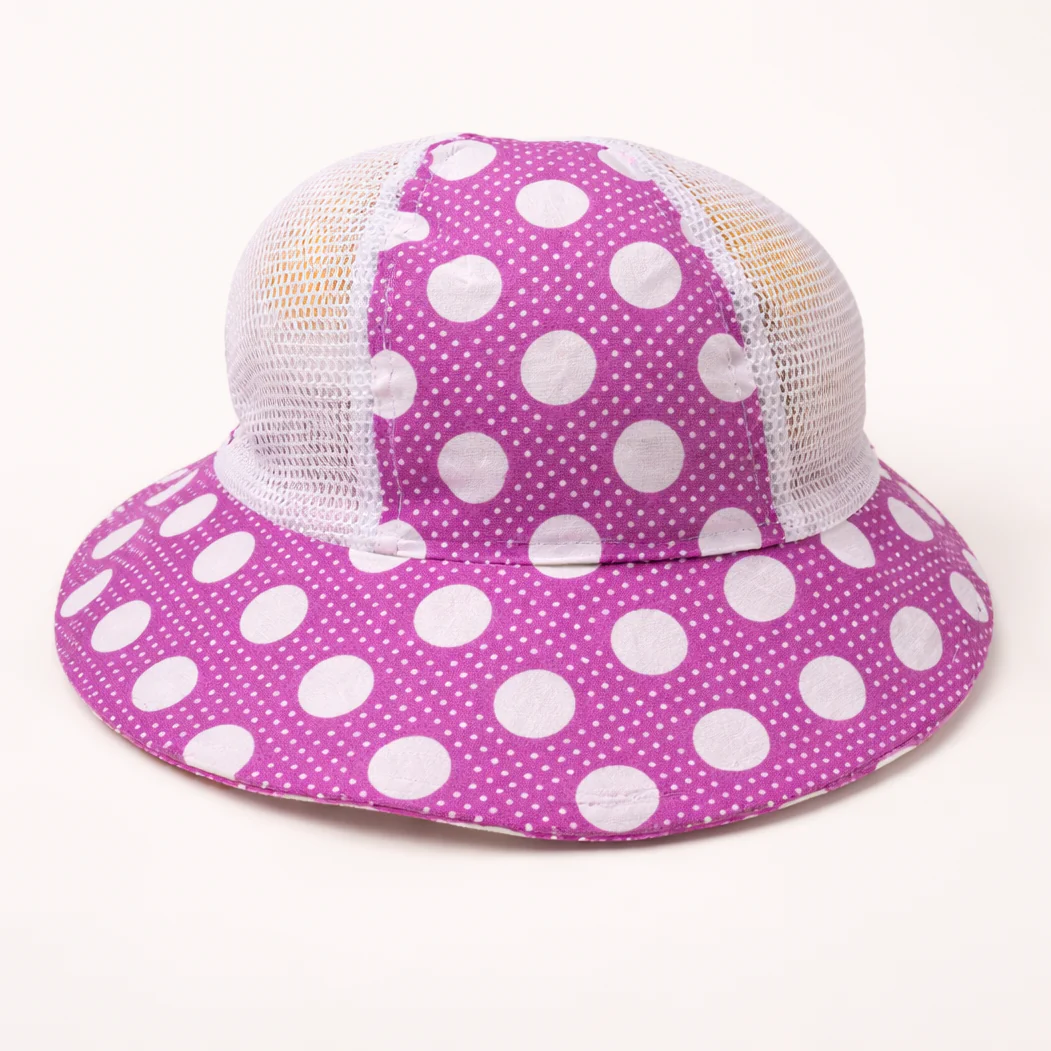 Kids Cotton Hat Polka Dots Purple - Sunshine