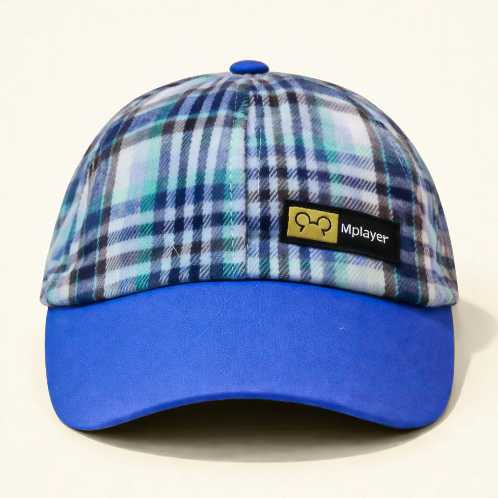 Kids Cotton P-Cap Check Blue - Sunshine - Image 2
